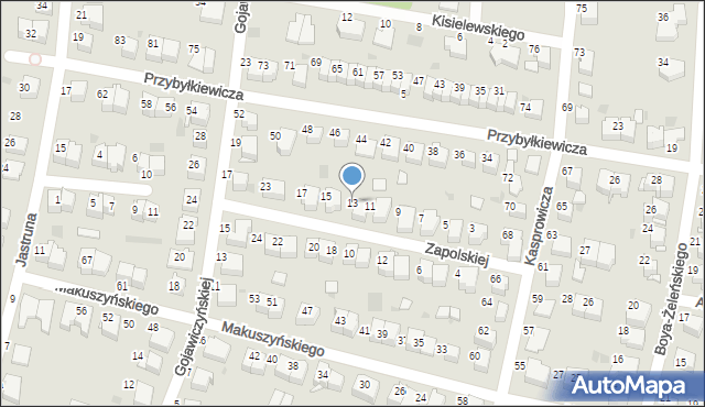 Tarnów, Zapolskiej Gabrieli, 13, mapa Tarnów