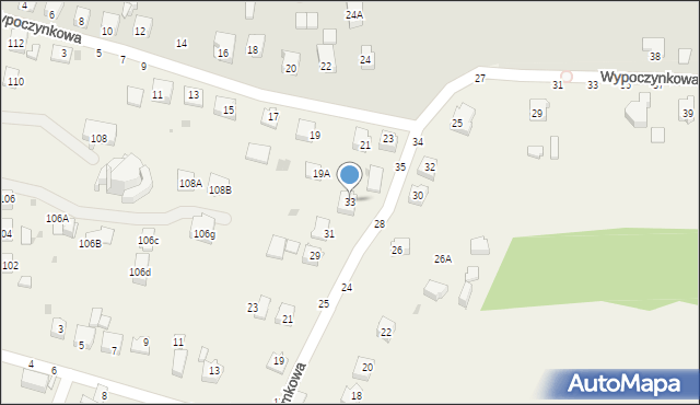 Tarnowiec, Zamkowa, 33, mapa Tarnowiec