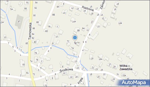 Tarnowiec, Zamkowa, 7B, mapa Tarnowiec