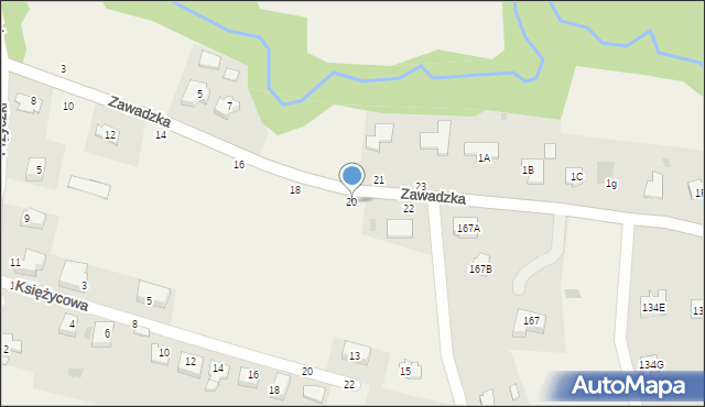 Tarnowiec, Zawadzka, 20, mapa Tarnowiec