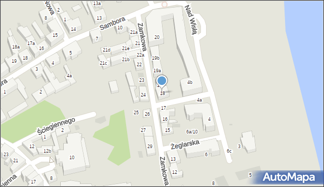 Tczew, Zamkowa, 18, mapa Tczew