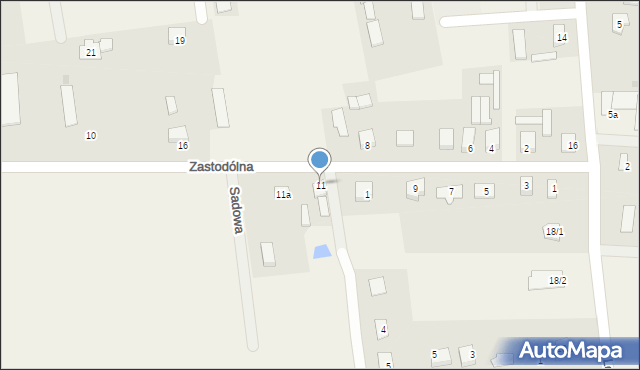 Tłuchowo, Zastodólna, 11, mapa Tłuchowo