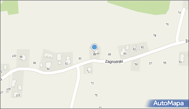 Tłuczań, Zagrodniki, 88, mapa Tłuczań