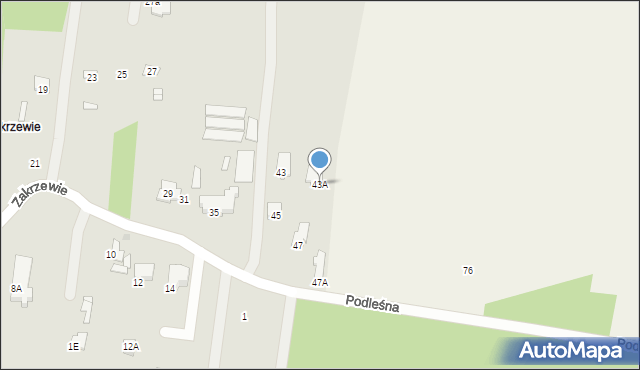 Tłuszcz, Zakrzewie, 49, mapa Tłuszcz