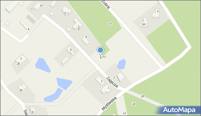 Tomaszkowo, Zajęcza, 4, mapa Tomaszkowo