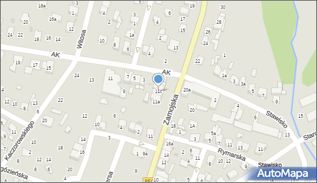 Tomaszów Lubelski, Zamojska, 11c, mapa Tomaszów Lubelski