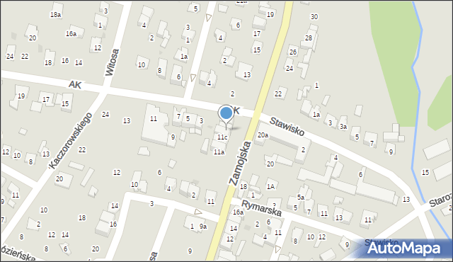 Tomaszów Lubelski, Zamojska, 11d, mapa Tomaszów Lubelski