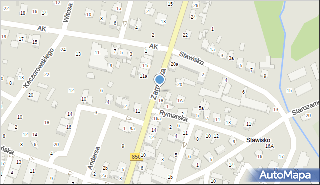 Tomaszów Lubelski, Zamojska, 18a, mapa Tomaszów Lubelski