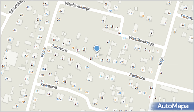 Tomaszów Lubelski, Zarzecze, 17, mapa Tomaszów Lubelski
