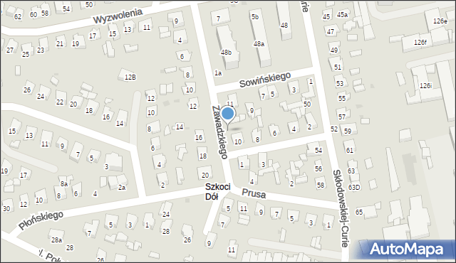 Tomaszów Lubelski, Zawadzkiego Feliksa, 1c, mapa Tomaszów Lubelski