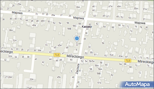 Tomaszów Mazowiecki, Zacisze, 11, mapa Tomaszów Mazowiecki