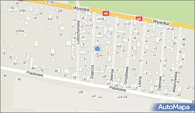 Tomaszów Mazowiecki, Zajęcza, 4, mapa Tomaszów Mazowiecki