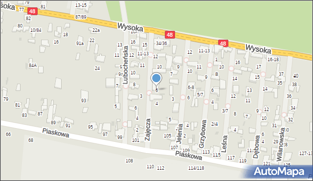 Tomaszów Mazowiecki, Zajęcza, 6, mapa Tomaszów Mazowiecki