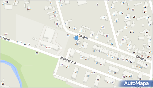 Tomaszów Mazowiecki, Zakątna, 22, mapa Tomaszów Mazowiecki