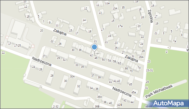 Tomaszów Mazowiecki, Zakątna, 44, mapa Tomaszów Mazowiecki