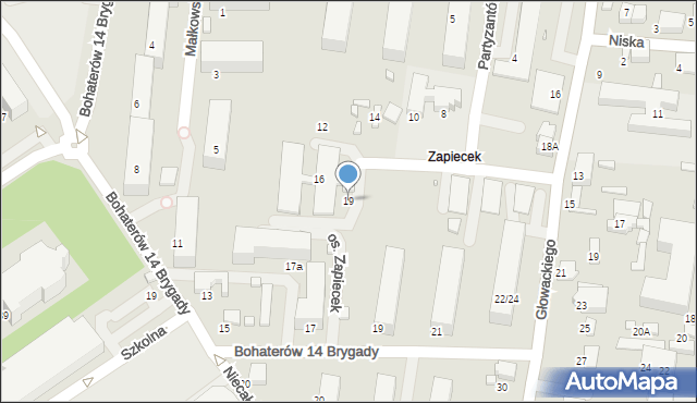 Tomaszów Mazowiecki, Zapiecek, 19, mapa Tomaszów Mazowiecki