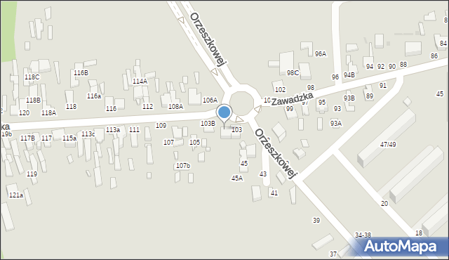 Tomaszów Mazowiecki, Zawadzka, 103A, mapa Tomaszów Mazowiecki
