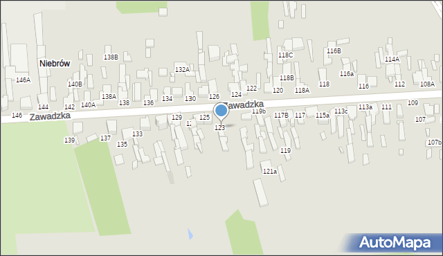 Tomaszów Mazowiecki, Zawadzka, 123a, mapa Tomaszów Mazowiecki