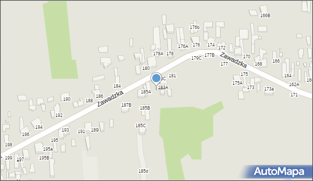 Tomaszów Mazowiecki, Zawadzka, 185, mapa Tomaszów Mazowiecki