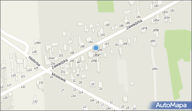 Tomaszów Mazowiecki, Zawadzka, 195a, mapa Tomaszów Mazowiecki