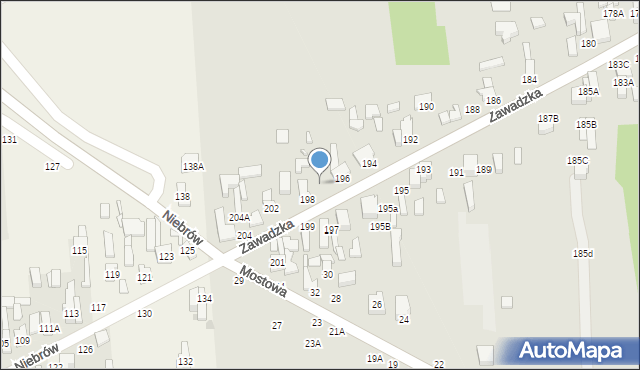 Tomaszów Mazowiecki, Zawadzka, 196A, mapa Tomaszów Mazowiecki