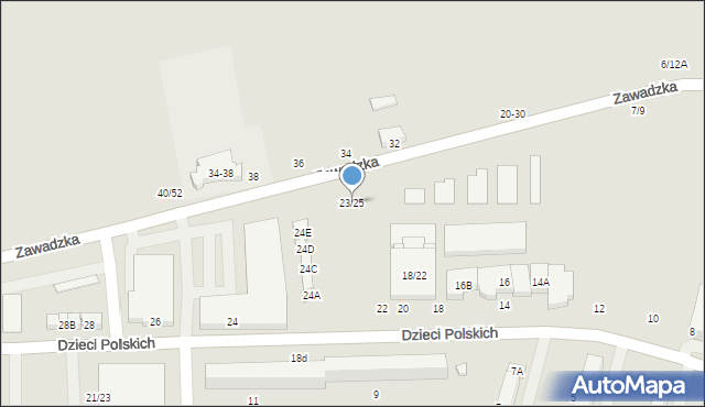Tomaszów Mazowiecki, Zawadzka, 23/25, mapa Tomaszów Mazowiecki