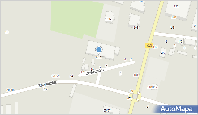 Tomaszów Mazowiecki, Zawadzka, 6/12, mapa Tomaszów Mazowiecki