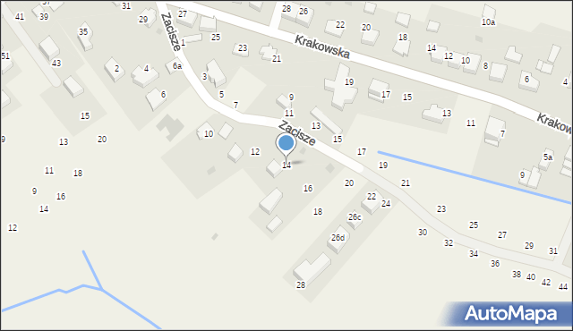 Tomaszowice, Zacisze, 14, mapa Tomaszowice