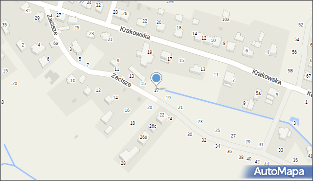 Tomaszowice, Zacisze, 17, mapa Tomaszowice