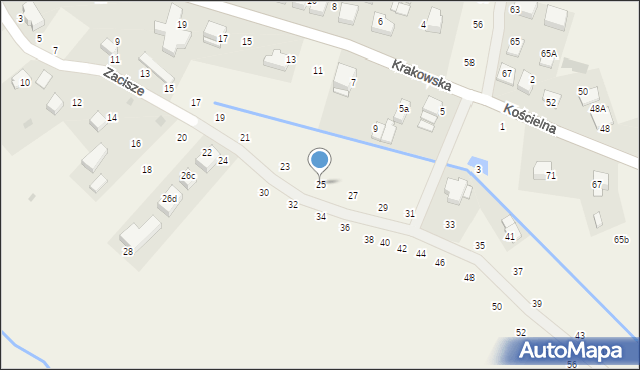 Tomaszowice, Zacisze, 25, mapa Tomaszowice