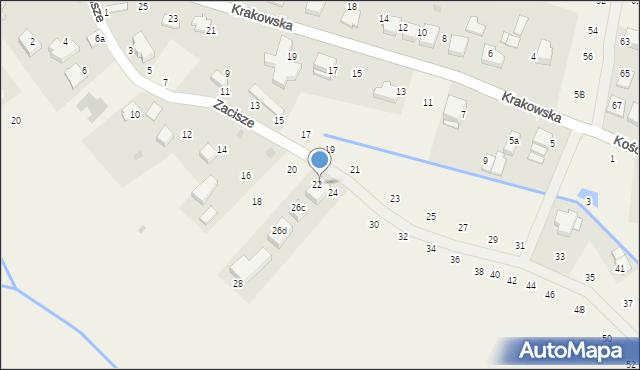 Tomaszowice, Zacisze, 26a, mapa Tomaszowice