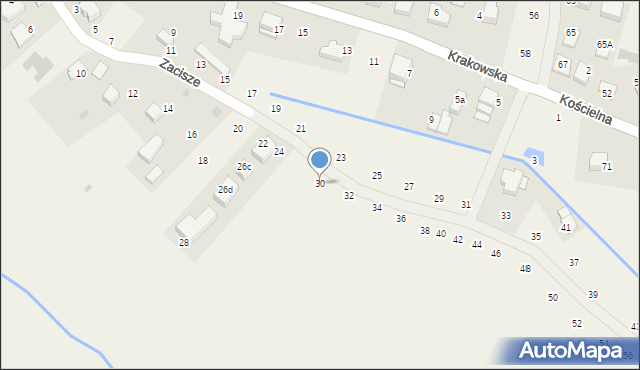 Tomaszowice, Zacisze, 30, mapa Tomaszowice