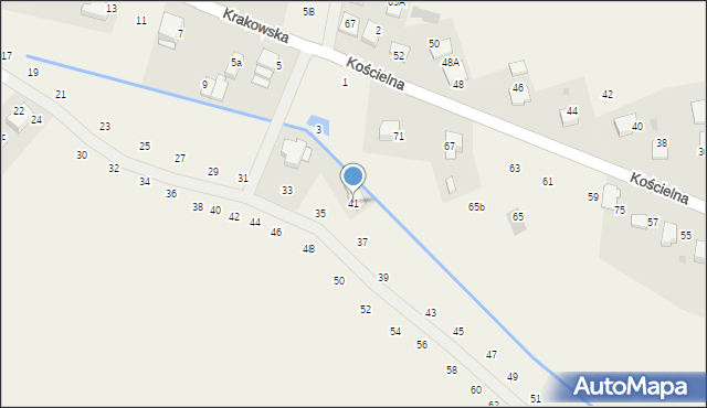 Tomaszowice, Zacisze, 41, mapa Tomaszowice