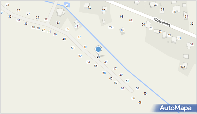 Tomaszowice, Zacisze, 43, mapa Tomaszowice