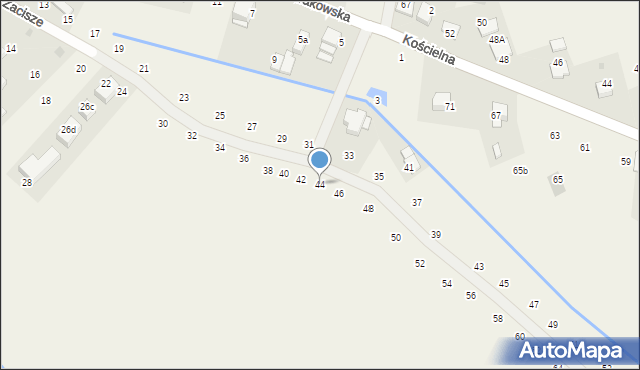 Tomaszowice, Zacisze, 44, mapa Tomaszowice