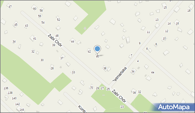 Topolina, Żabi Chór, 40, mapa Topolina