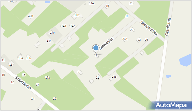 Topolina, Zawieniec, 3, mapa Topolina