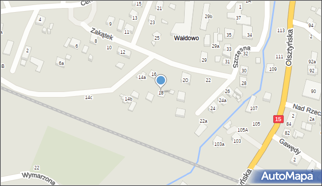 Toruń, Zakątek, 18, mapa Torunia