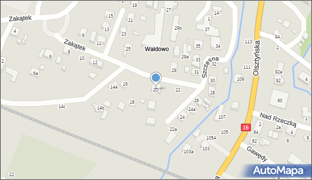 Toruń, Zakątek, 20, mapa Torunia