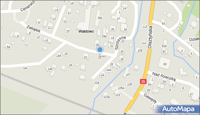 Toruń, Zakątek, 22, mapa Torunia