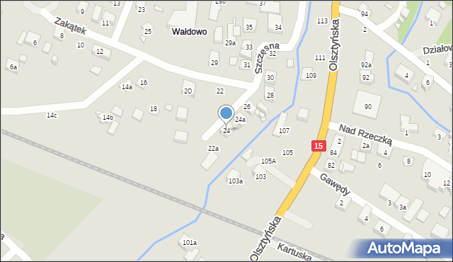 Toruń, Zakątek, 24, mapa Torunia