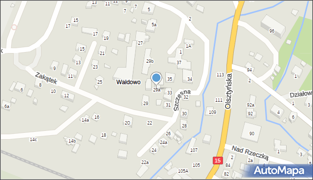 Toruń, Zakątek, 29a, mapa Torunia