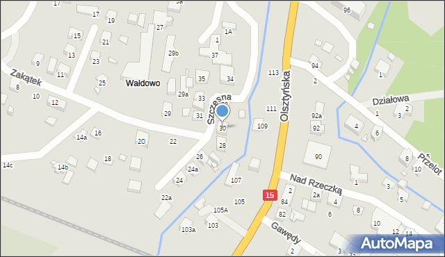 Toruń, Zakątek, 30, mapa Torunia