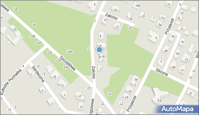 Toruń, Zakosy, 4, mapa Torunia