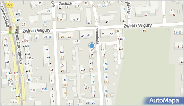 Toruń, Zamenhofa Ludwika, dr., 29, mapa Torunia