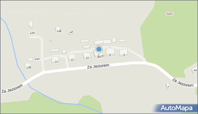 Trzcianka, Za Jeziorem, 8A, mapa Trzcianka