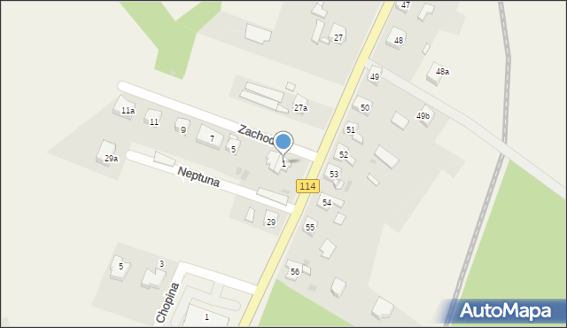 Trzebież, Zachodnia, 1, mapa Trzebież