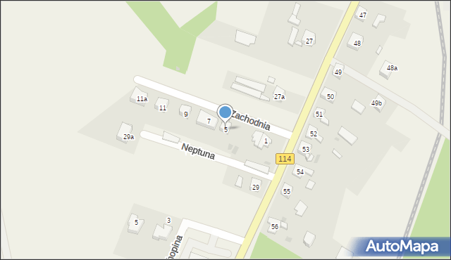 Trzebież, Zachodnia, 5, mapa Trzebież