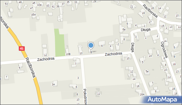 Tworków, Zachodnia, 8, mapa Tworków