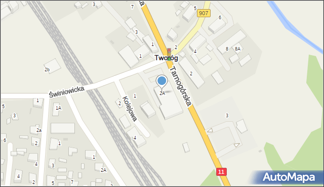 Tworóg, Zamkowa, 2A, mapa Tworóg